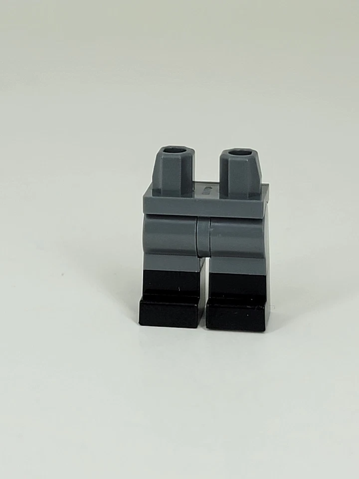 New LEGO Dark Bluish Gray Minifigure Legs with Black Boots - Image 1 of 1