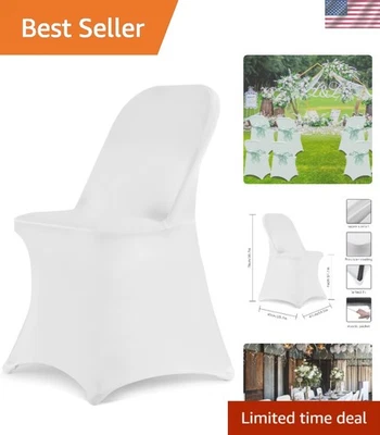 Fundas universales para sillas de spandex blanco 50 piezas - perfectas para bodas y banquetes Foto 1 de 4