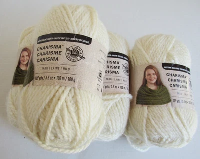 Loops & Threads Charisma Yarn Lot of 7 Off White J09 Bulky #5 100g 109 yds - Image 1 of 4