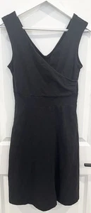 Patagonia Porch Song Faux Wrap Dress Organic Cotton Black Sleeveless Women SZ S - Picture 1 of 8