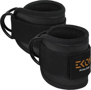 EKON Ankle Straps for Cable Machines Weightlifting Gym One Size, Black - Picture 1 of 7