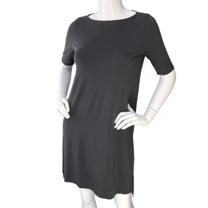 Eileen Fisher Kleid Damen Petite PP Tencel Lyocell Stretch Kurzarm grau - Bild 1 von 14