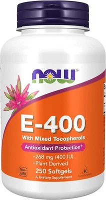 NOW Foods Supplements, Vitamina E-400 UI Mezcla 250 unidades (Pack de 1)  Foto 1 de 4