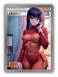 Sabrina Trading Card - Sexy Adult Anime Waifu Custom Made Trainer | PARODY - Picture 1 of 3