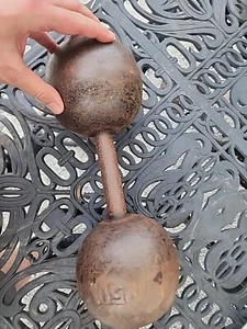 Antique Globe Head Cast Iron Dumbbell 50 Pound,  Strongman Weight Lifting - Picture 1 of 10