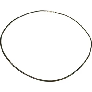 Leather Cord Necklace Silver Clasp Brown String 18" - Picture 1 of 1