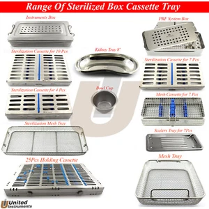 Dental Autoclave Sterilization Cassette Rack Box Tray For 4-7-10 Pcs Instruments - Picture 1 of 24