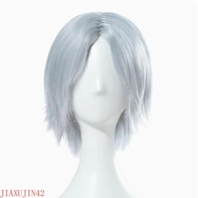 Pelucas de utilería de Halloween de pelo corto gris plateado Diavil May Cry 5 Dante de anime Foto 1 de 4