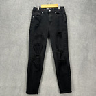 Wax Jean Skinny Jeans Womens 3 26 Black High Rise Distressed Stretch Denim