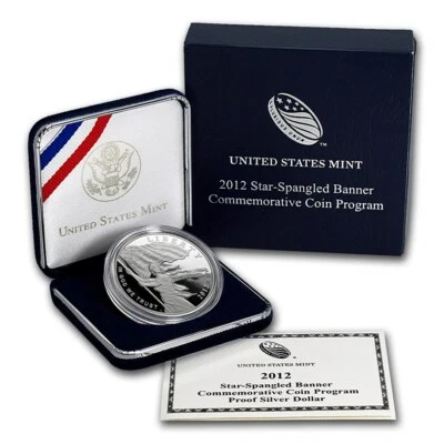 (1) 2012 P Star Spangled Banner $1 Commemorative Proof Silver Dollar w/Box & COA - Image 1 of 3