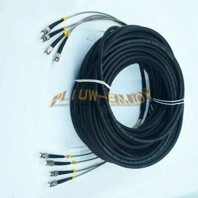 ONE 50M Field Outdoor ST-ST 4 Strand 9/125 Single Mode Fiber Patch Cord NEW - Image 1 of 4