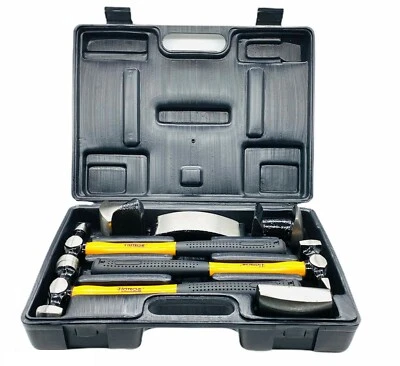 OXFORD/HOTECHE KIT ATTREZZI PER CARROZZIERE DA RIPARAZIONE COMPLETO DI 3 MARTELLI 4 TASSI