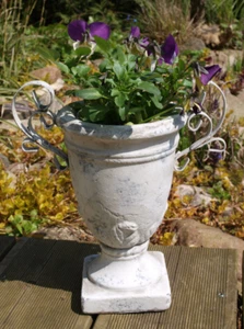 Blumentopf mit Henkel Pokal Pflanztopf Übertopf Shabby Antik-Look Vintage 23,5cm - Bild 1 von 9