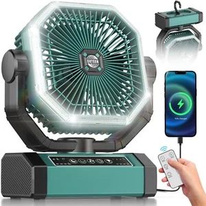 Operated Fan for Camping, Auto Oscillation Cordless Fan, Tent Fan - Picture 1 of 6