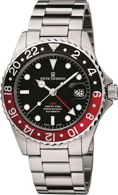 Revue Thommen 17572.2136 GMT Diver Automatic black red silver Men's Watch NEW - Image 1 of 4