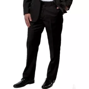 Pantalones de esmoquin ajustables negros para hombre, rayas laterales de poliéster - Imagen 1 de 3