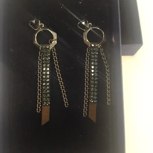 Ohrstecker -Kandelier - schwarz-braun-Silber -v. SWAROVSKI- NW - Bild 1 von 7
