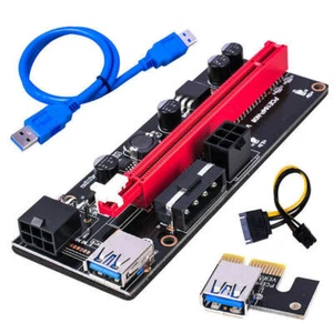 PCI-E Extender 1x to 16x Mining Extender Riser Card Adapter USB 3.0 Power Cable - Afbeelding 1 van 4