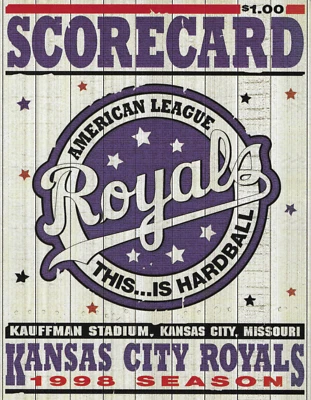 Scorecard Kansas City Royals vs Tampa Bay Rays 1998 Kaufman Stadium Boggs Damon - Image 1 of 4
