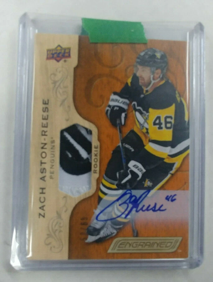 2018/19 Upper Deck Engrained Zach Aston-Reese Auto Patch #/65 Pittsburgh Penguin - Image 1 of 1