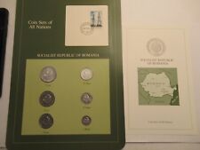 Coins of All Nations Series Romania 6 Coin Unc Set, 1987 1st Day Stamp
