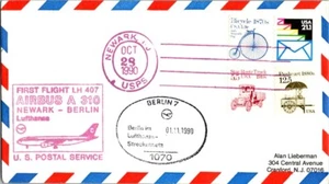 Lufthansa Airlines First Flight Newark New Jersey - Berlin Germany - 1990 - Picture 1 of 2