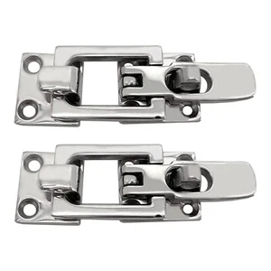 2 PCS Boat Door Hatch Anti-Rattle Latch 316 Stainless Steel Lock Hasp Fastener - Picture 1 of 8