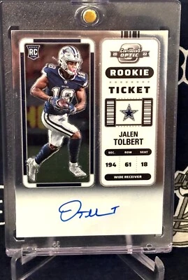 2022 Panini Contenders Optic Dallas Cowboys JALEN TOLBERT Autograph AUTO Rookie - Image 1 of 4