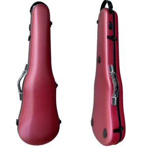 Estuche de violín rojo 4/4 fuerte fibra de carbono carcasa dura con 2 correas traseras con soporte de arco - Imagen 1 de 8