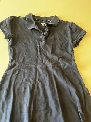 OLD NAVY Girls Kids Size 10 School Uniform Dress Short Sleeve Collared Navy Blue - Image 1 of 4