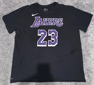 NIKE LEBRON JAMES LA Lakers #23 Trikot Shirt Tee HERREN SCHWARZ XXL LILA NBA LOS - Bild 1 von 7