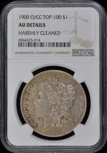 1900-O/CC TOP-100 Morgan Dollar S$1 NGC AU Details Harshly Cleaned - Picture 1 of 2