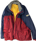 Nautica Hydronautics 2-In-1 Jacket Blue Red Lined Heavy Oversized Large Vintage
