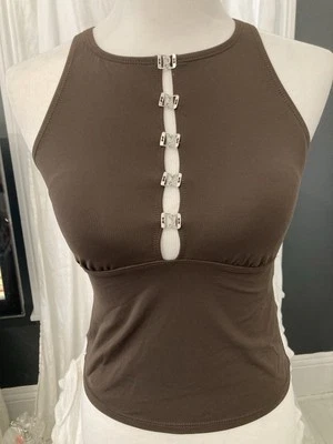 Vintage Anne Cole Racerback Swimsuit 3 Piece Chocolate Brown Tankini Womens Sz 8 - Image 1 of 4