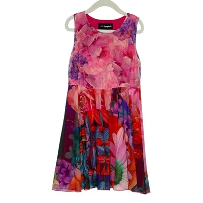 Vestido Floral Desigual Niñas 7/8 Olivia Informal Malla Rosa Acuarela Caprichoso Foto 1 de 4