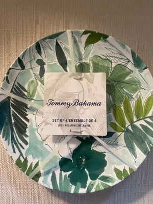 Juego de 4 platos de cena de melamina Tommy Bahama nuevos 10" Foto 1 de 4