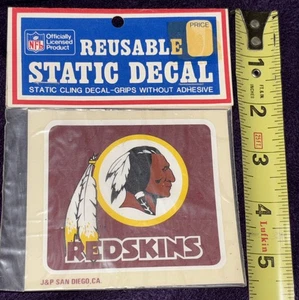 Calcomanía estática reutilizable de los Washington Redskins sellada de colección productos J&P - Imagen 1 de 3