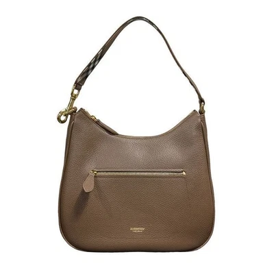 Bolso de Hombro Burberry Hobo 81046811 Cuero Grano Marrón 144725842 Foto 1 de 4