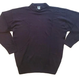 Rare VTG VW Volkswagen Motorsport Men's Black Mock Neck Driving Sweater Large - Picture 1 of 6