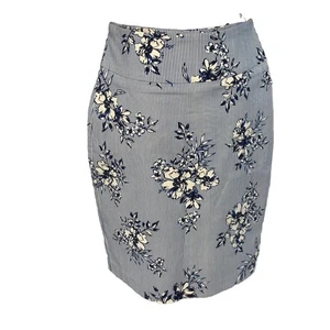 Falda para mujer Margaret talla M azul blanco floral hasta la rodilla náutica boho carrera - Imagen 1 de 7