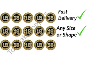 Black and gold 18th birthday edible cupcake toppers icing or wafer - Picture 1 of 2