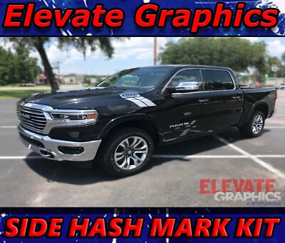 Calcomanías gráficas doble barra para Dodge Ram 1500 rayas marca hash lateral 2000-2025 Foto 1 de 4