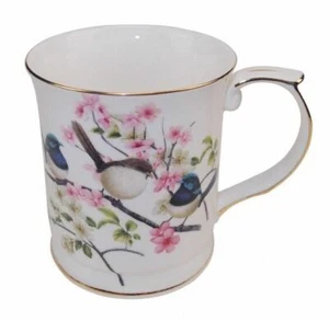 New Fine Bone China Australia Bird Blue Wren Coffee Tea Mug w Handle Cup Boxed - Bild 1 von 1