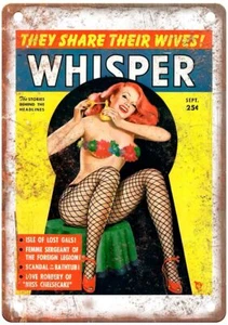 Flüstermagazin Pinup Modell 1952 Retro Look Blechschild GM569 - Bild 1 von 2