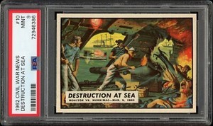 1962 Civil War News #10 Destruction At Sea PSA 9