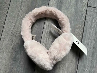 UGG AUSTRALIA PINK CRYSTAL FAUX FUR EARMUFFS, NWT, ONE SIZE - Imagem 1 de 3