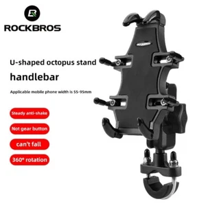 Support de téléphone moto réglable ROCKBROS support de téléphone antidérapant support de téléphone de cyclisme 3,5-7,0 - Photo 1 sur 9