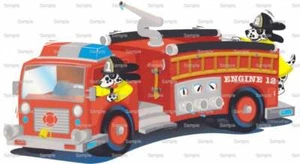 Red Fire Truck Birthday ~ Edible 2D Fondant Cake Cupcake Topper ~ D746 * - Picture 1 of 1