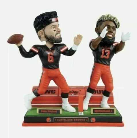 BAKER MAYFIELD & ODELL BECKHAM JR CLEVELAND BROWNS DUAL BOBBLEHEAD Cover