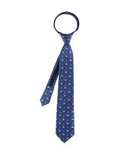 Tommy Hilfiger Boys Nautical Anchor and Sailboat Printed Pre-Tied Zipper Tie - N - Picture 1 of 1